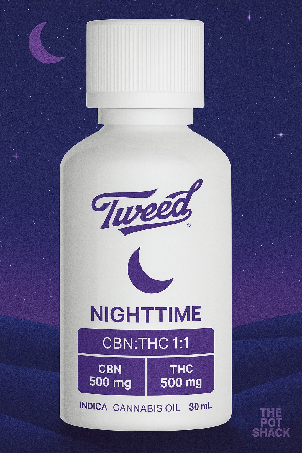 Nighttime (CBN:THC) 1:1 Indica Oil - Tweed