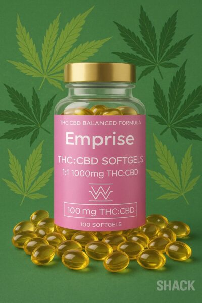 1000mg THC + 1000mg CBD Softgels - Emprise
